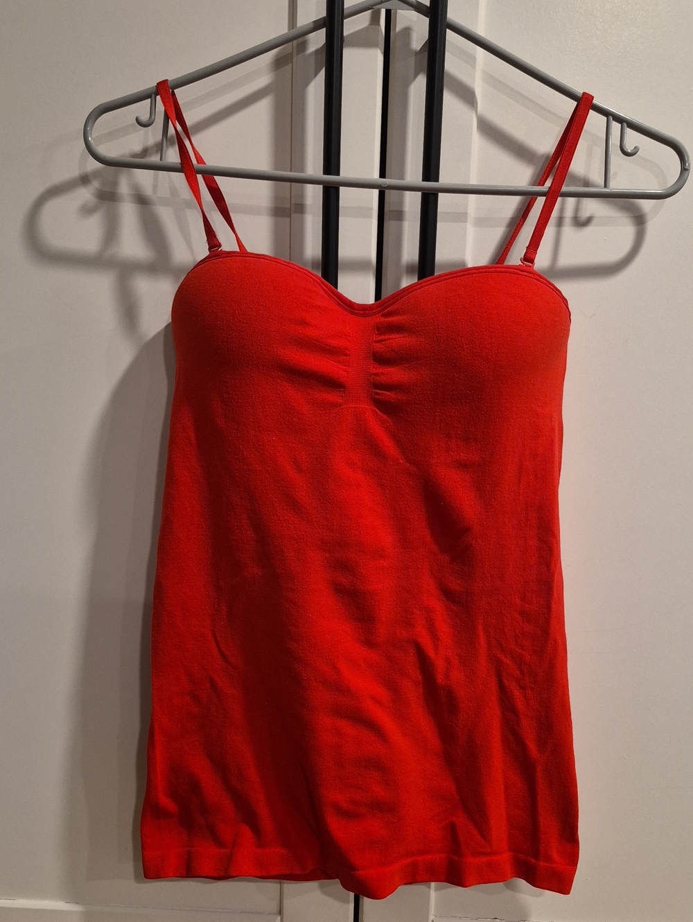 💙 Red Women's Spaghetti Strap Padded Tank Top